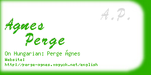 agnes perge business card